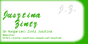 jusztina zintz business card